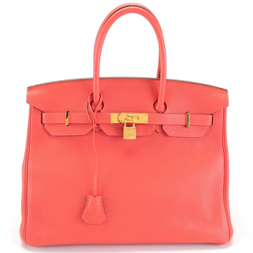 Hermès Birkin 35 satchel in Rouge Casaque Clemence Leather